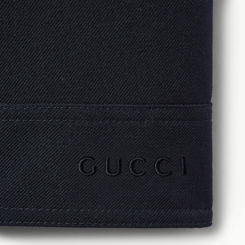 Giacca in twill misto lana con ricamo