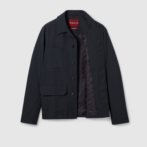 Giacca in twill misto lana con ricamo