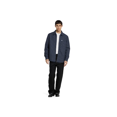Veste zippée en flanelle de laine avec broderie