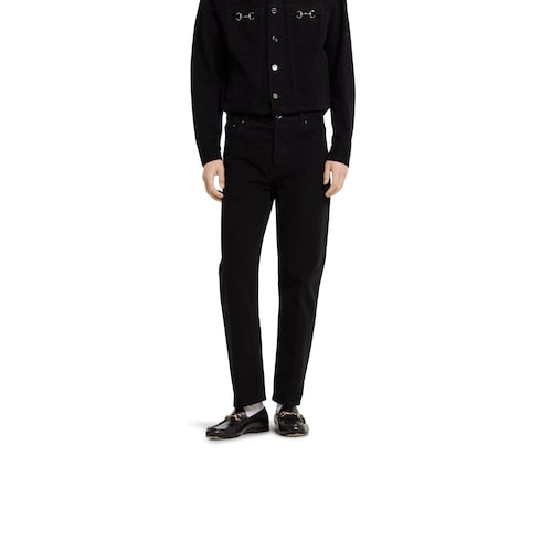 Pantalon court ajusté en denim