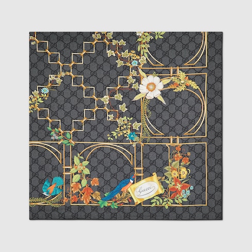 Printed silk twill carré