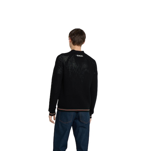 Cardigan in maglia di cotone con nastro Web