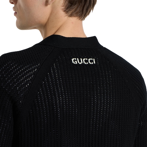 Cardigan in maglia di cotone con nastro Web