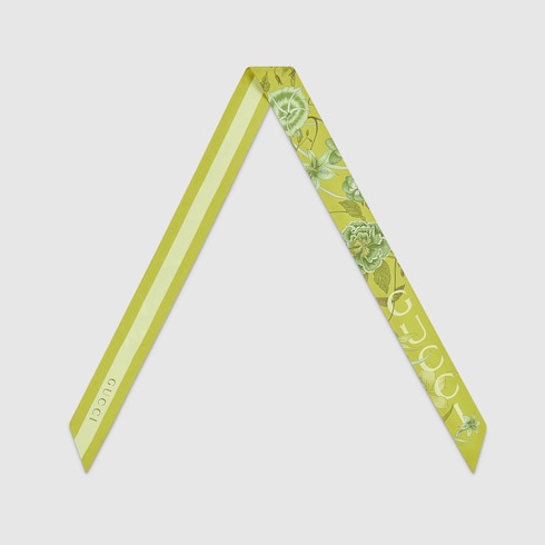 Printed silk twill neck bow