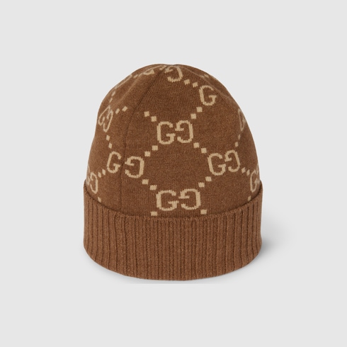 Bonnet en jacquard de cachemire GG