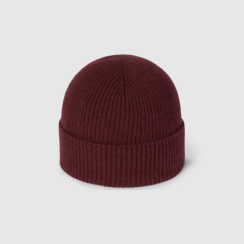 Cappello in cashmere con patch