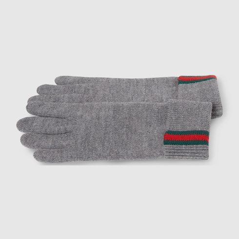 Guantes de lana con tribanda Web