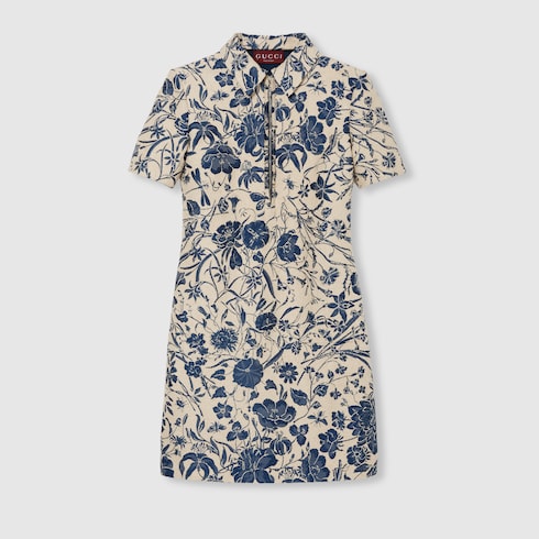 Flora cotton bouclé jacquard dress
