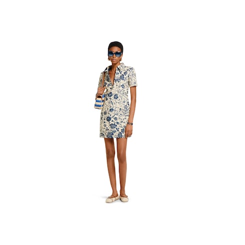 Flora cotton bouclé jacquard dress