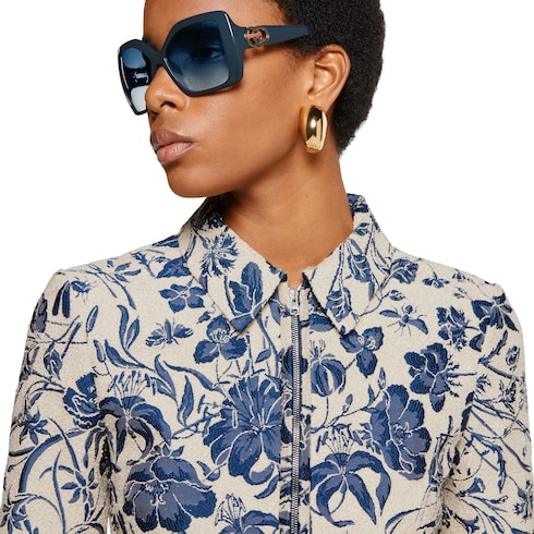Robe en jacquard de coton bouclé Flora