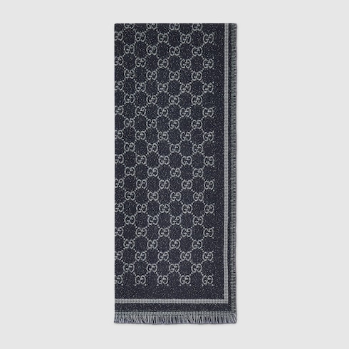 QA ®غوتشي |‎GG wool scarf in dark blue