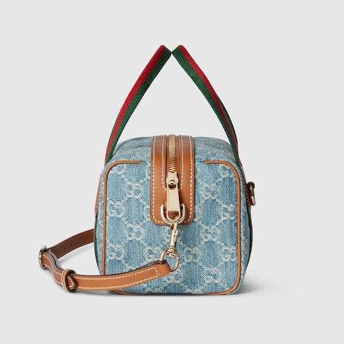 2025新作◆GUCCI◆[オフィディア] Mini GG ハンドバッグ オフィディア] Mini GG ハンドバッグブルー＆ホワイト GGデニム