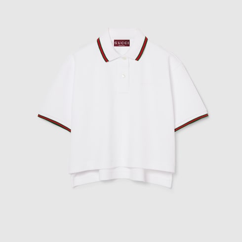 Cotton piquet polo shirt with Web