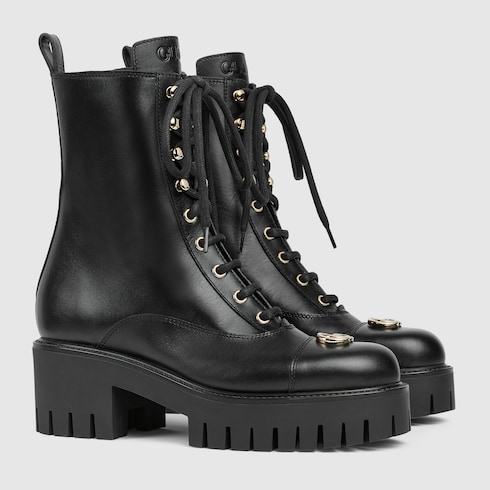 Women's lace-up ankle boot with GG