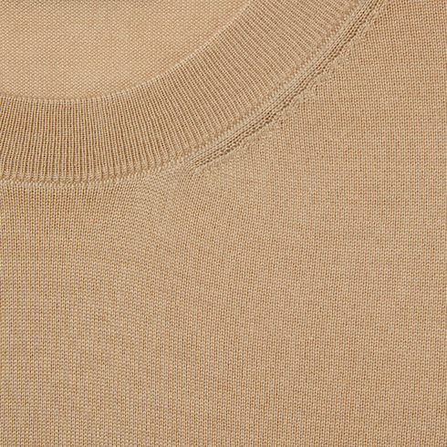 Top in cashmere e seta con intarsio