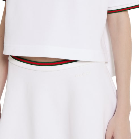Cotton piquet skirt with Web Detail 3