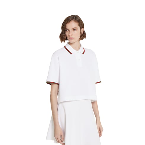 Cotton piquet polo shirt with Web