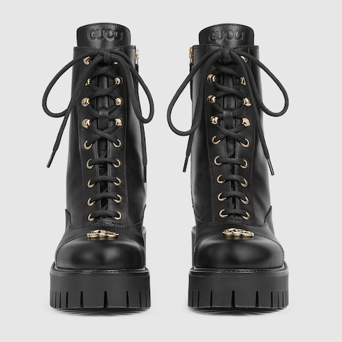 Women's lace-up ankle boot with GG