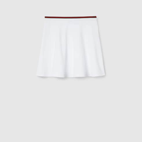 Cotton piquet skirt with Web