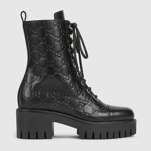 Women's lace-up ankle boot with GG