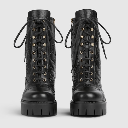 Women's lace-up ankle boot with GG