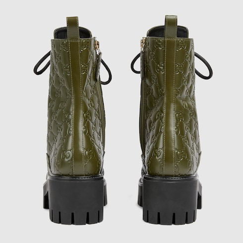 Women's lace-up ankle boot with GG