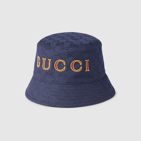 GG cotton canvas jacquard bucket hat