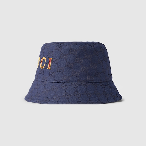 GG cotton canvas jacquard bucket hat