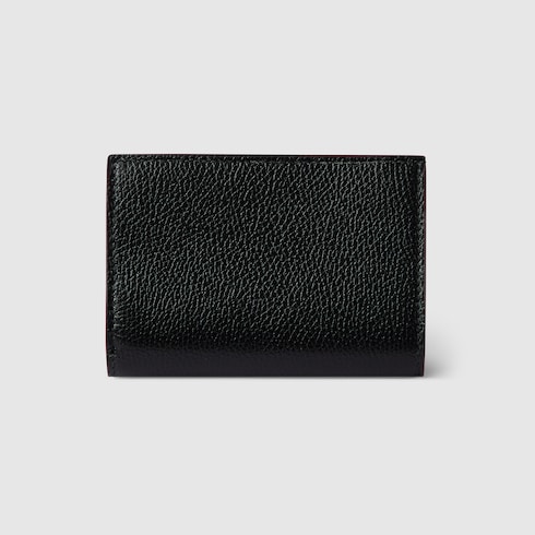 グッチ GUCCI ダブルGウォレット 三つ折り財布 レザー ブラック ダブルG 二つ折りウォレット ・ブラック＆レッド レザー | GUCCI公式