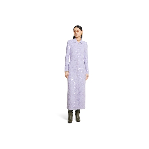 Robe polo brodée de sequins
