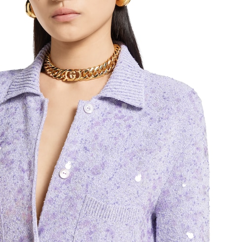 Embroidered sequin polo dress Detail 5