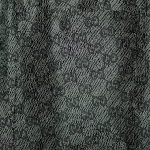 Printed silk twill shorts