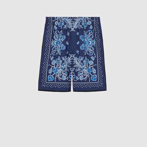 Printed cotton poplin shorts
