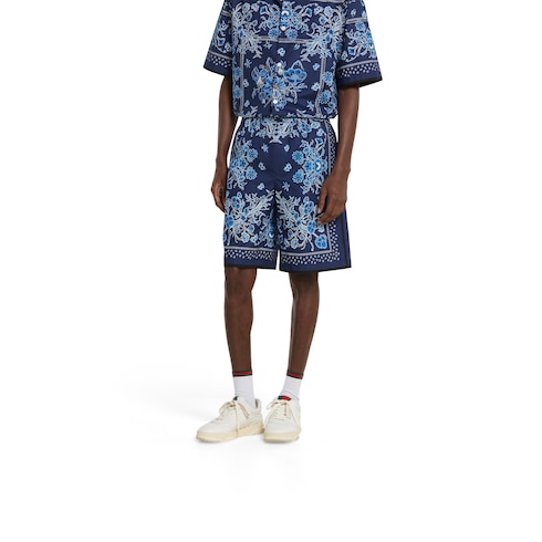 Printed cotton poplin shorts
