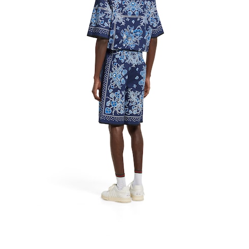 Printed cotton poplin shorts
