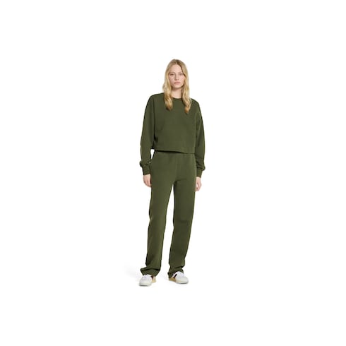 Cotton jersey leisure pants with embroidery
