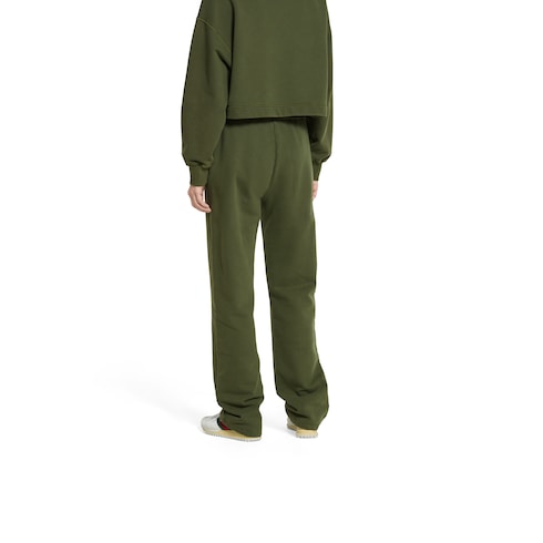 Cotton jersey leisure pants with embroidery
