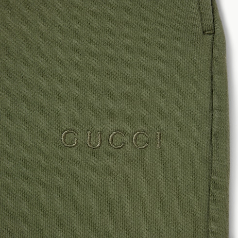 Cotton jersey leisure pants with embroidery