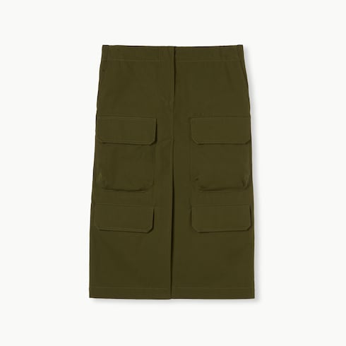 Cotton canvas skirt with embroidery