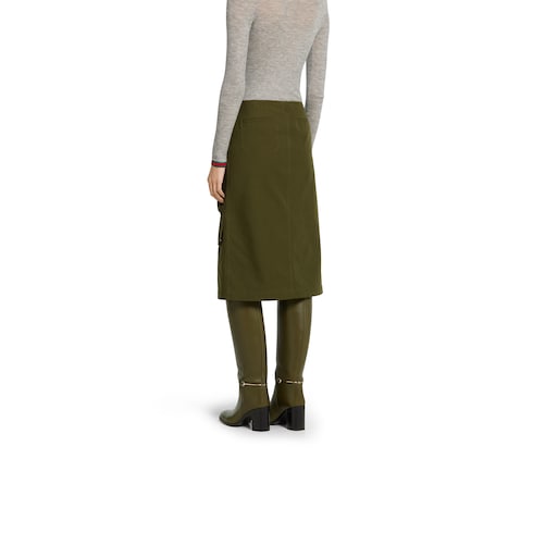 Cotton canvas skirt with embroidery