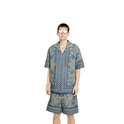 Hemd aus GG Denim-Jacquard mit Waschung