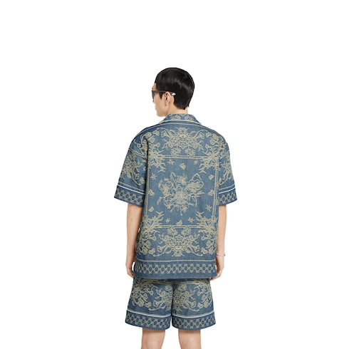 Hemd aus GG Denim-Jacquard mit Waschung