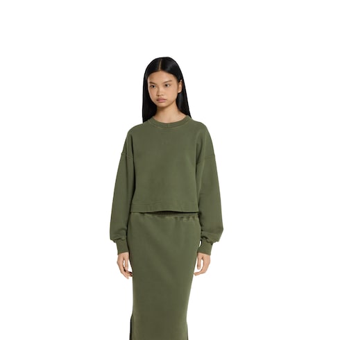 Cotton jersey sweatshirt with embroidery