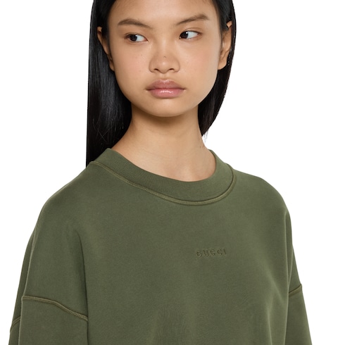 Cotton jersey sweatshirt with embroidery