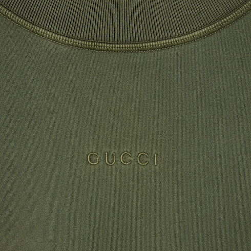 Cotton jersey sweatshirt with embroidery