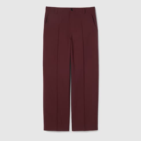 Wool gabardine pant with logo