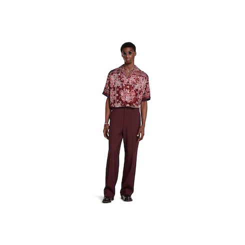 Wool gabardine pant with logo
