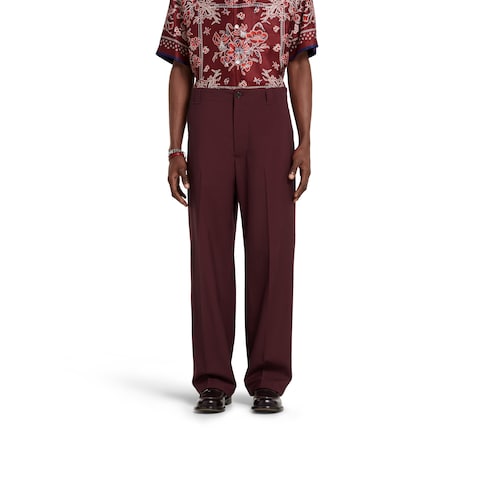 Pantalone in gabardina di lana con logo