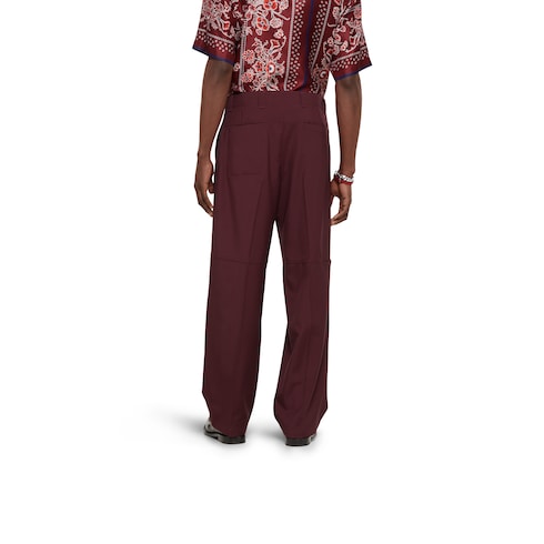 Wool gabardine pant with logo