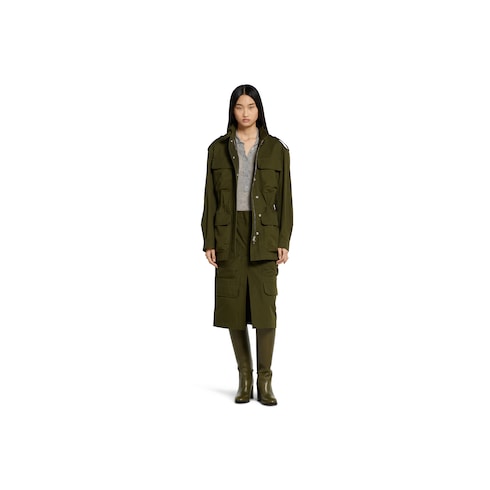 Cotton canvas jacket with embroidery